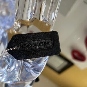 Coach vintage Black soft Leather Tag Keychain handbags tag